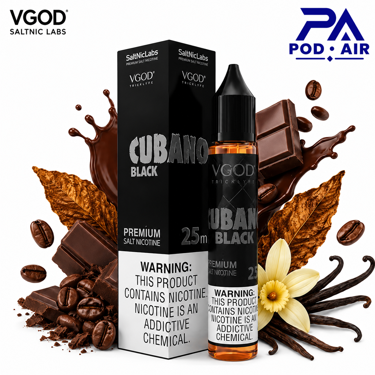 سالت نیکوتین کوبانو بلک VGOD Cubano Black حجم 30 میلی‌لیتر
