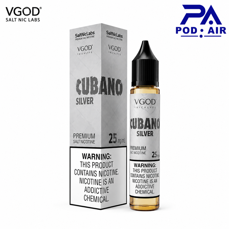 خرید سالت ویگاد کوبانو سیلورVGOD Cubano Silver حجم 30 میلیلیتر با طعم تنباکوی کوبایی