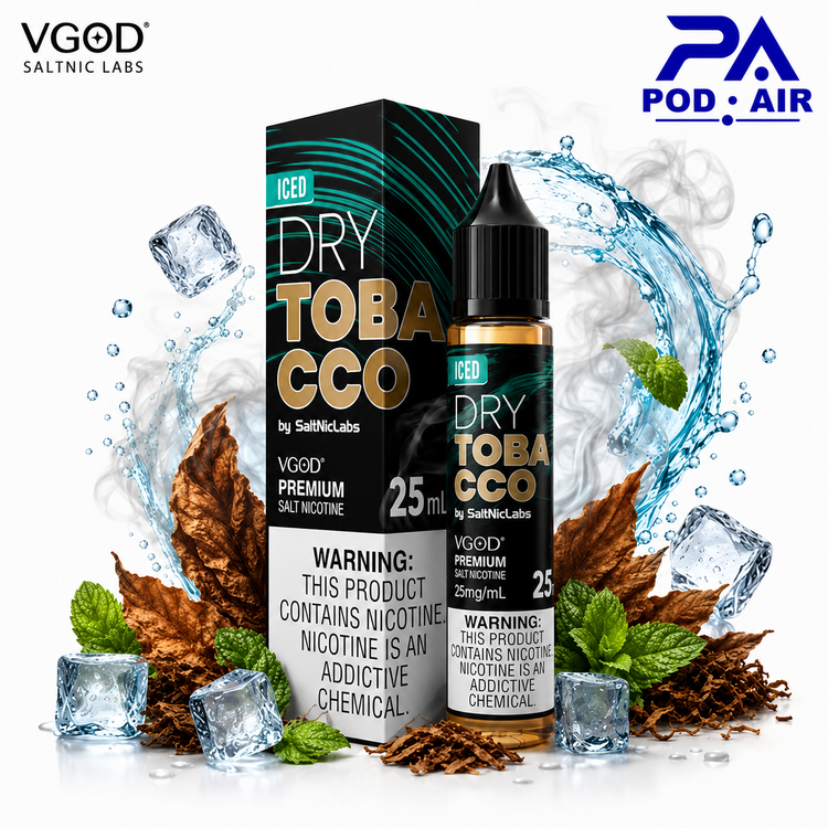 سالت نیکوتین ویگاد آیس درای توباکو با طعم تنباکوی خشک و نعناع یخیVGOD Iced Dry Tobacco
