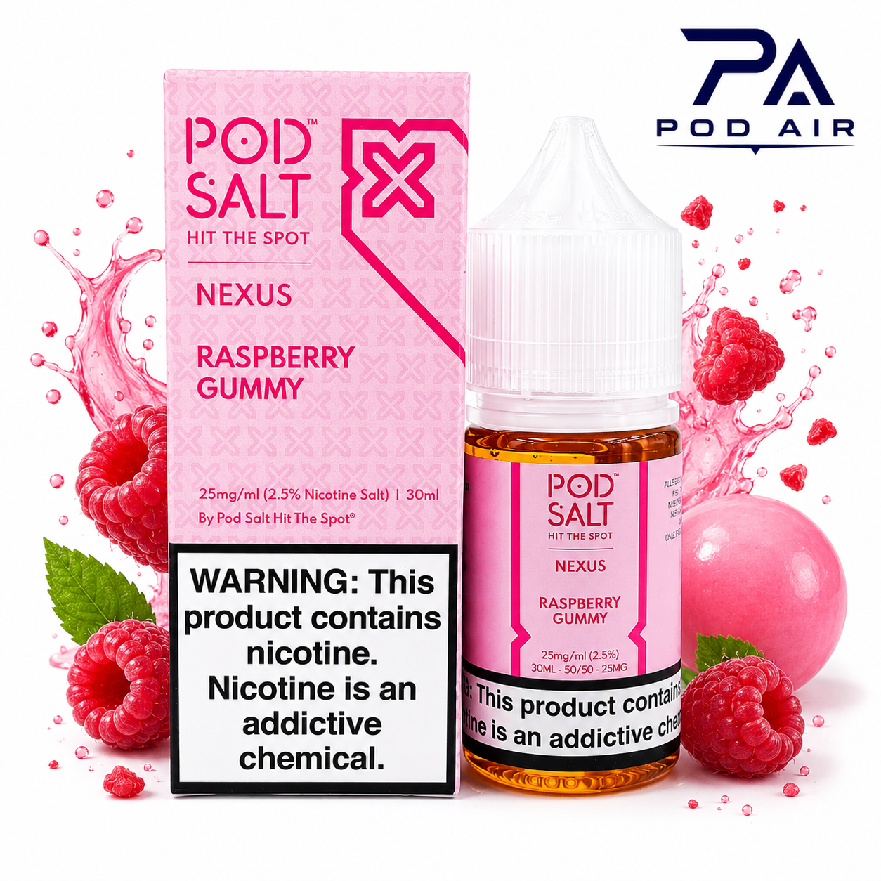 سالت رزبری آدامس پاد سالت Pod Salt Raspberry Gummy