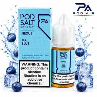 سالت بلوبری خنک پاد سالت Pod Salt Mr Blue نیکوتین سالت 30 میل با طعم بلوبری