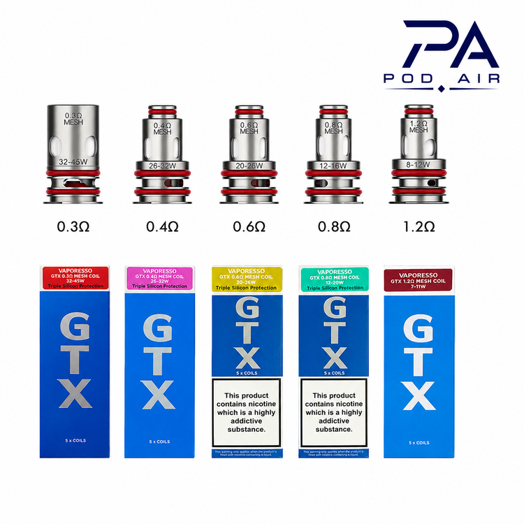 سری کویل Vaporesso GTX محصول ویپرسو با فناوری Mesh برای انتقال بهتر طعم