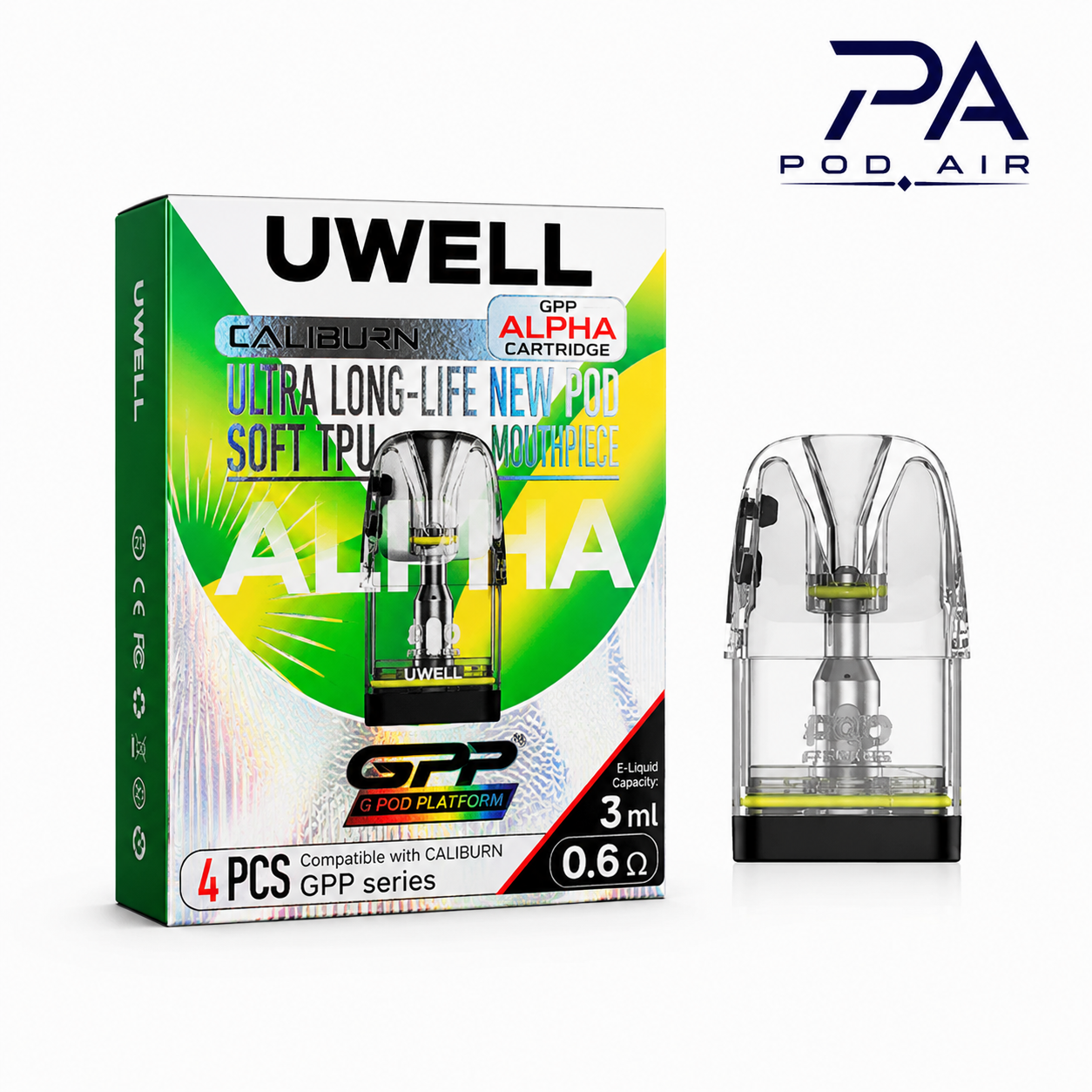 خرید کارتریج جی پی پی آلفا نسخه جدید یوول | Uwell GPP Alpha Cartridge اورجینال با قیمت عالی