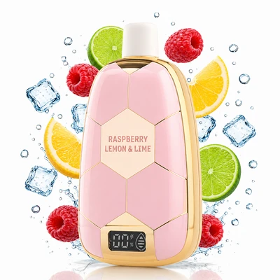 پاد یکبار مصرف رونالدینیو 15000 پاف طعم تمشک، لیمو و لایم Ronaldinho10 Raspberry Lemon & Lime اورجینال