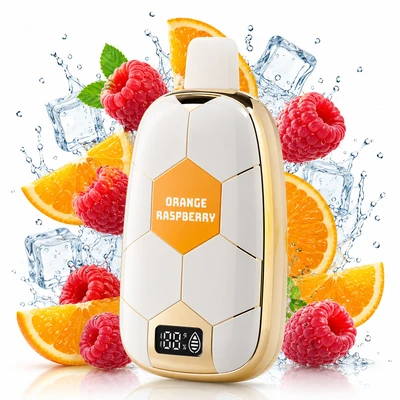 پاد یکبار مصرف رونالدینیو 15000 پاف طعم پرتقال و تمشک Orange Raspberry