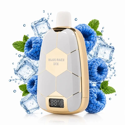 پاد یکبار مصرف رونالدینیو 15000 پاف طعم تمشک آبی یخ Blue Razz Ice