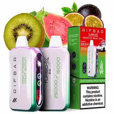 پاد یکبار مصرف ریف بار توربو ایکس 25000 پاف طعم کیوی پشن فروت گواوا Kiwi Passion Fruit Guava