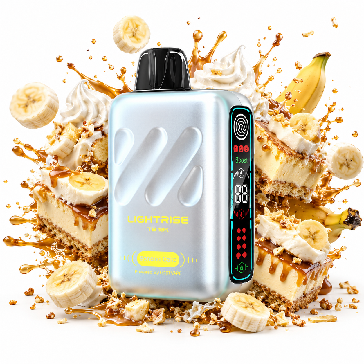 پاد یکبار مصرف لاست ویپ لایت رایز 18000 پاف طعم کیک موز خامه Banana Cake