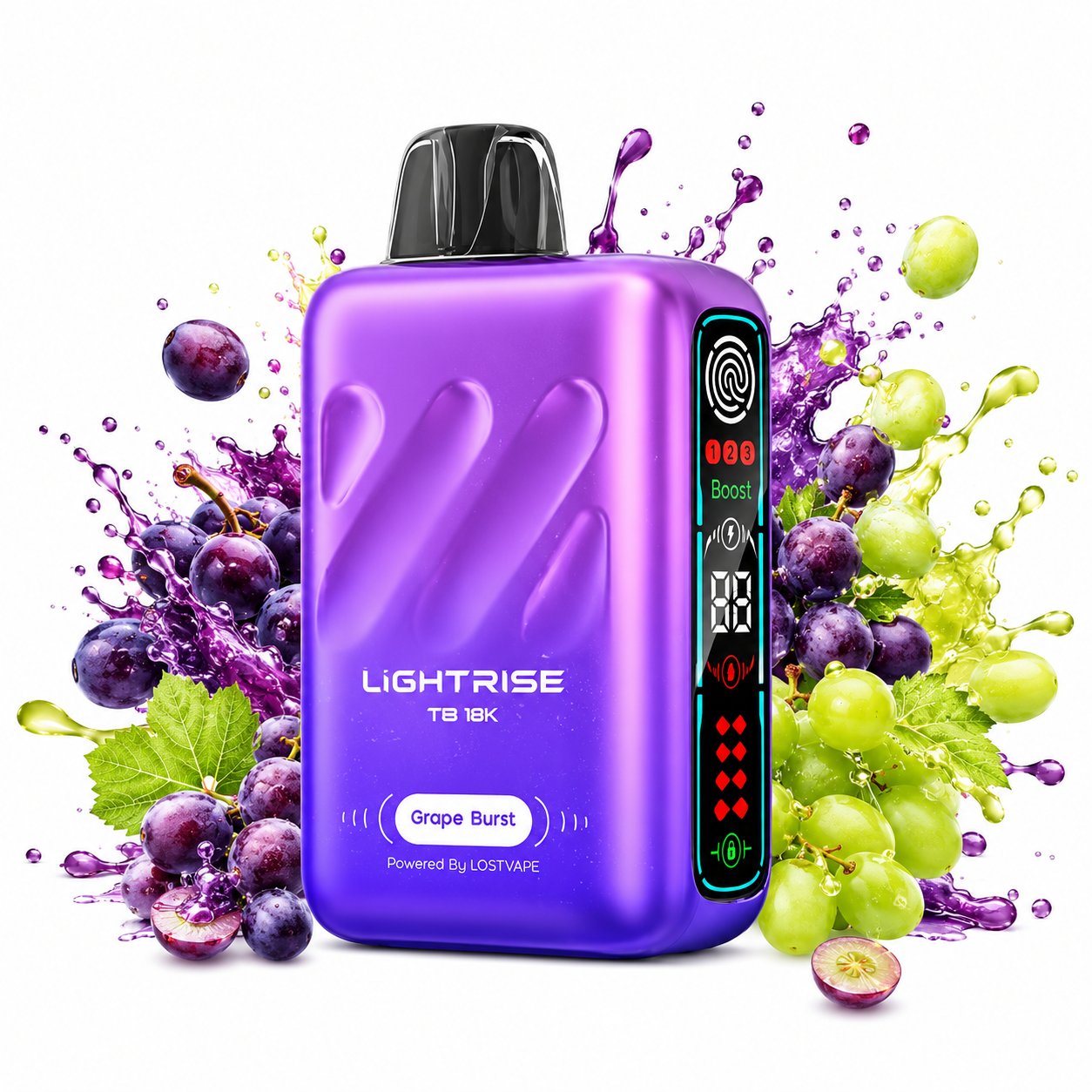 پاد یکبار مصرف لاست ویپ لایت رایز 18000 پاف طعم میکس انگور Grape Burst