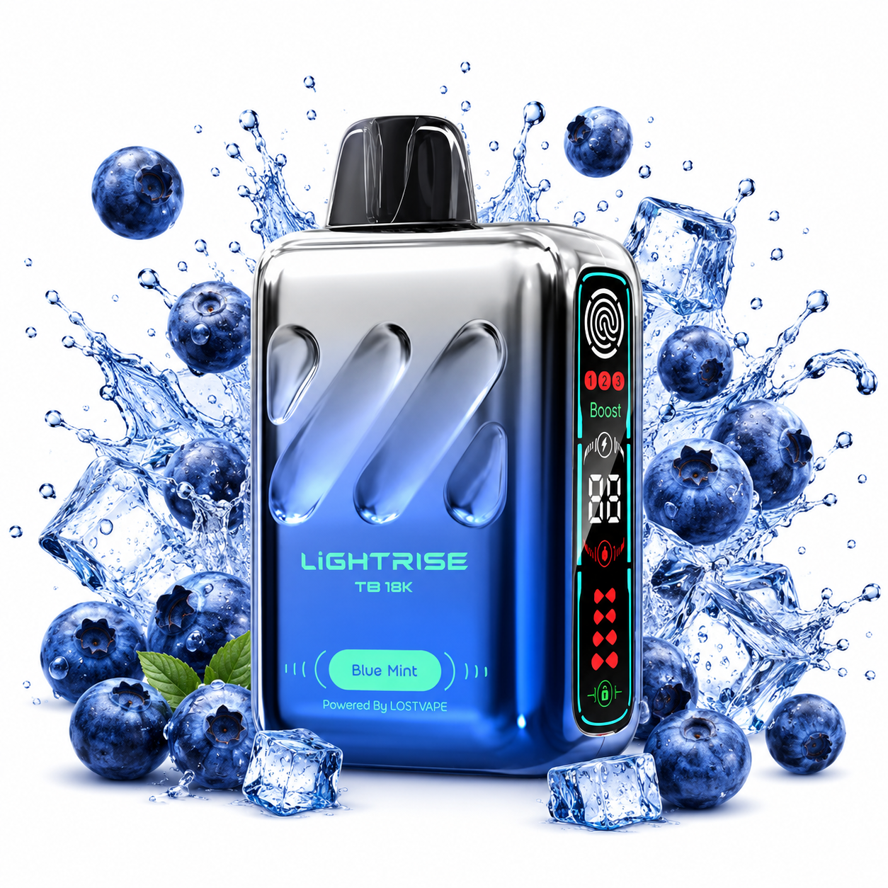 پاد یکبار مصرف لاست ویپ لایت رایز 18000 پاف طعم بلوبری یخ Blue Mint