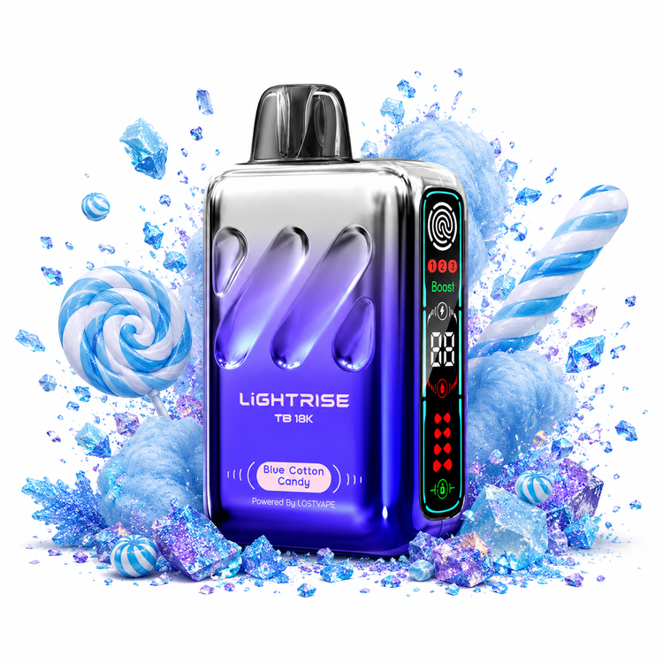 پاد یکبار مصرف لاست ویپ لایت رایز 18000 پاف طعم آبنبات پشمک آبی Blue Cotton Candy