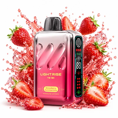 پاد یکبار مصرف لاست ویپ لایت رایز 18000 پاف طعم توت فرنگی Strawberry Summertime