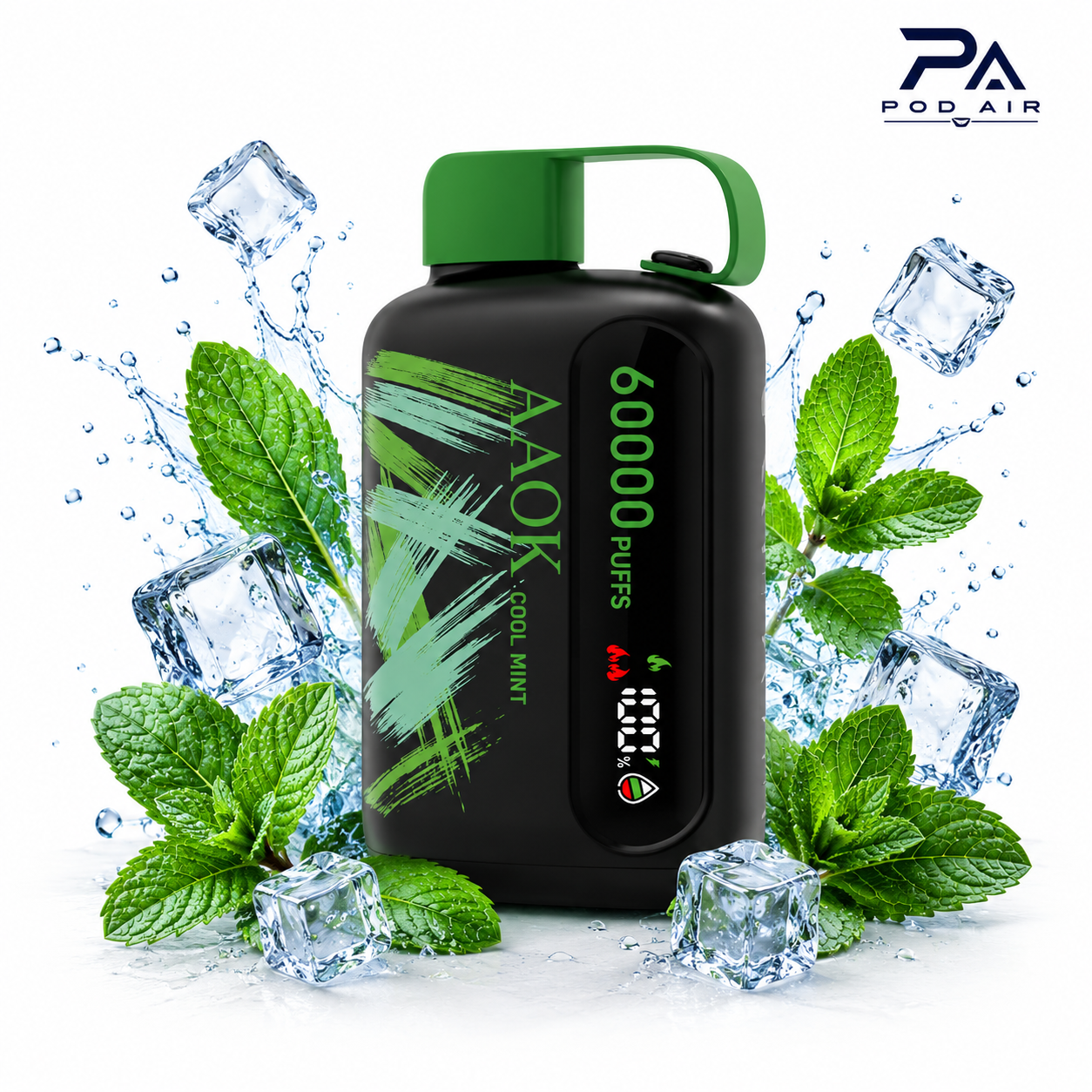 پاد یکبارمصرف 60 هزار پاف آئوک طعم نعنا خنک |  AAOK 60K PUFFS COOL MINT
