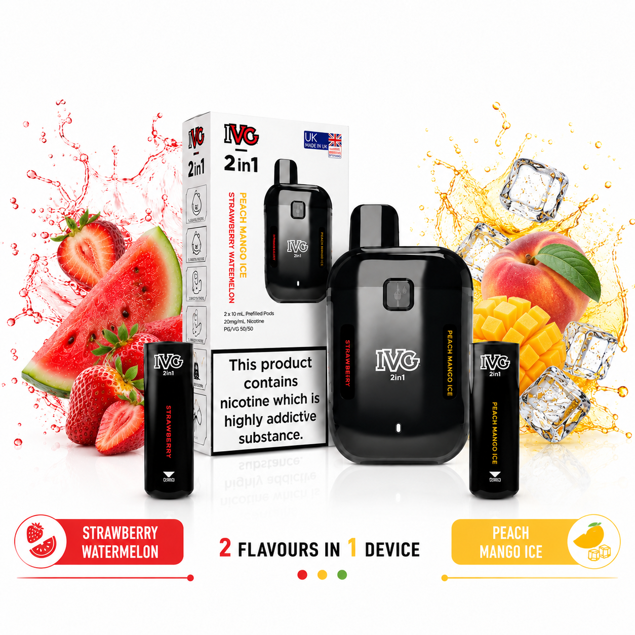 پاد یکبار مصرف آی وی جی آی 3000هزار پاف IVG Air 2 in 1 Pod Kit