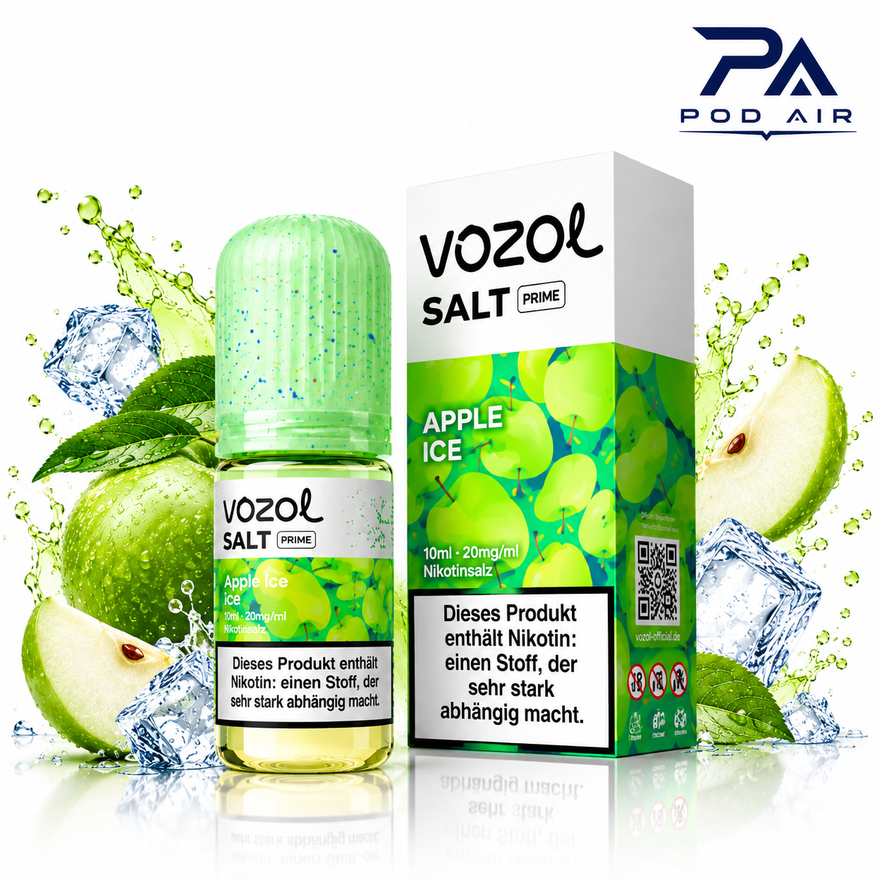 سالت سیب یخ وزوول  | Vozol Liquid Apple Ice 10ml