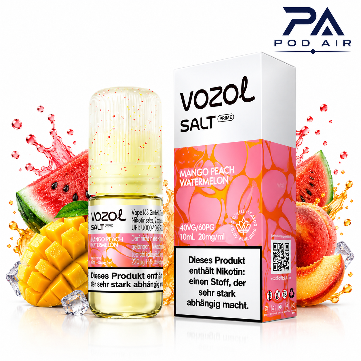 سالت هندوانه انبه هلو وزول  | Vozol Liquid Mango Peach Watermelon 10ml