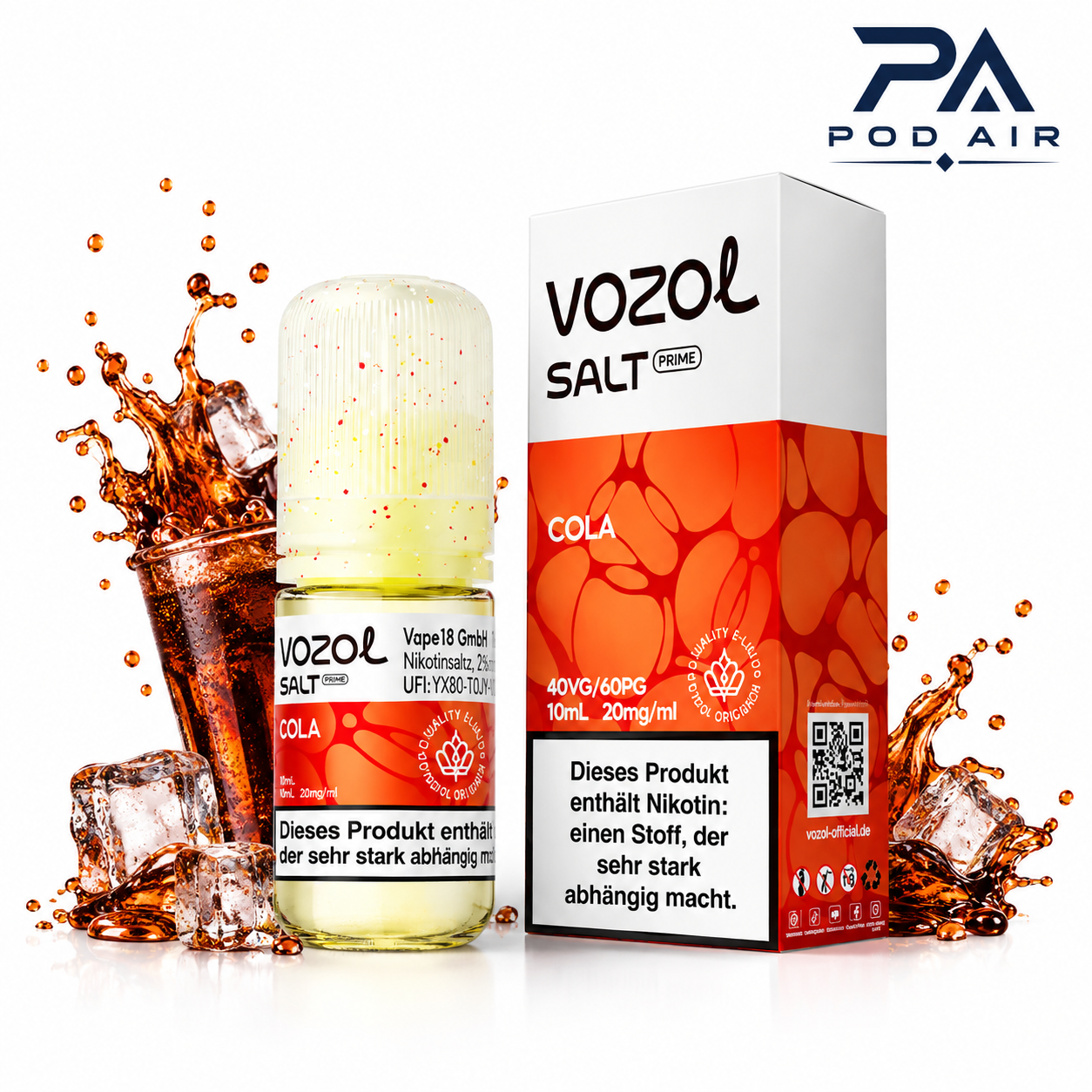 سالت نوشابه کولا وزول  | Vozol Liquid Cola 10ml