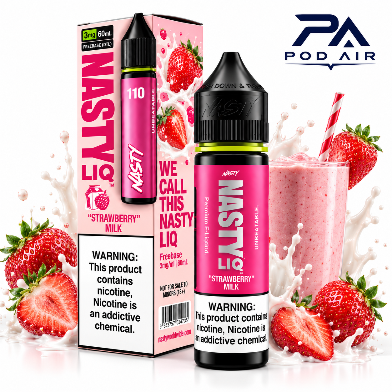 جویس شیر توت فرنگی Nasty Liq نستی