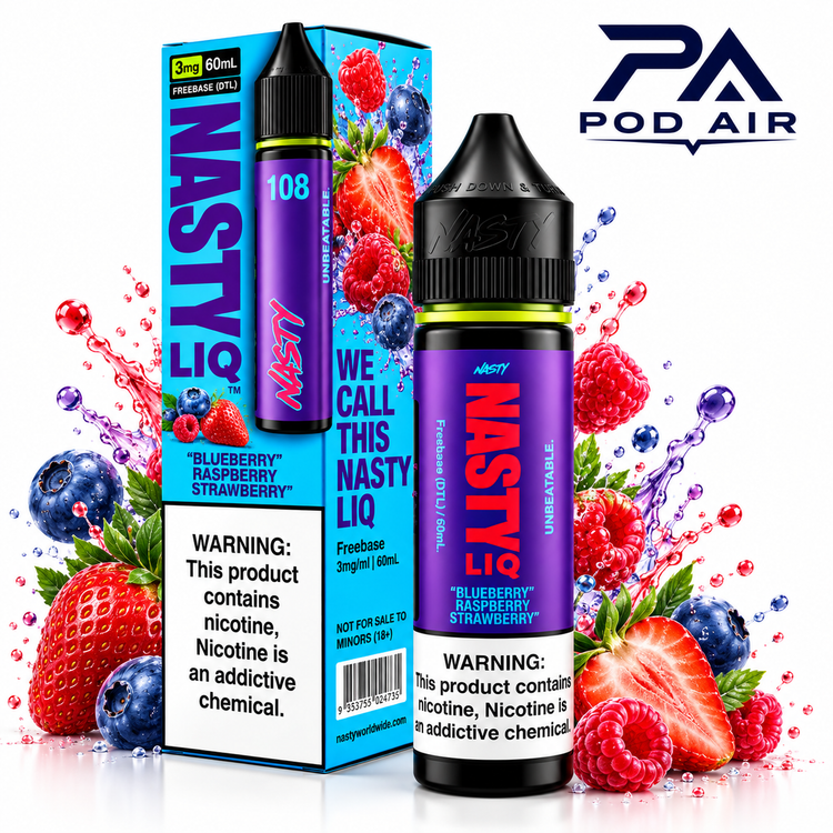 جویس Nasty Liq با ترکیب بلوبری تمشک و توت فرنگی