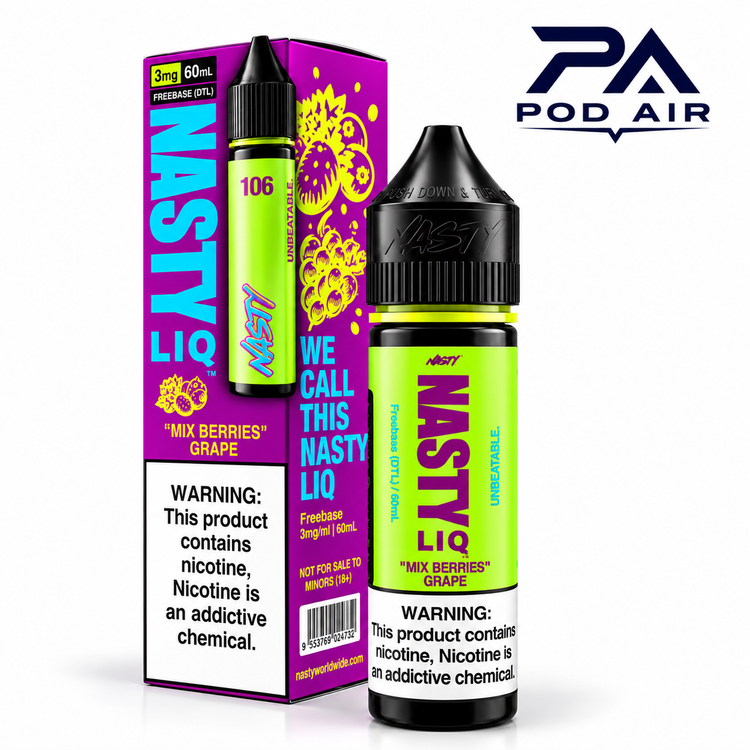 جویس Nasty Liq Mix Berries Grape با طعم میکس بری و انگور 60 میل