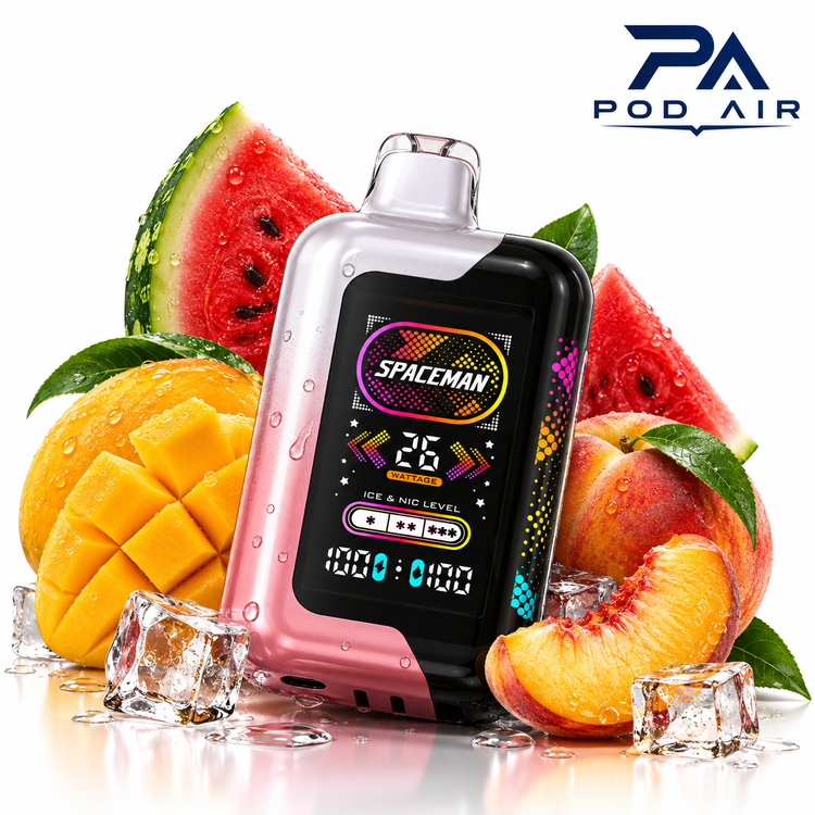 پاد یکبار مصرف اسپیس من اسموک 40 هزار پاف هندوانه انبه هلو SMOK Spaceman Mango Peach Watermelon 40K Puffs