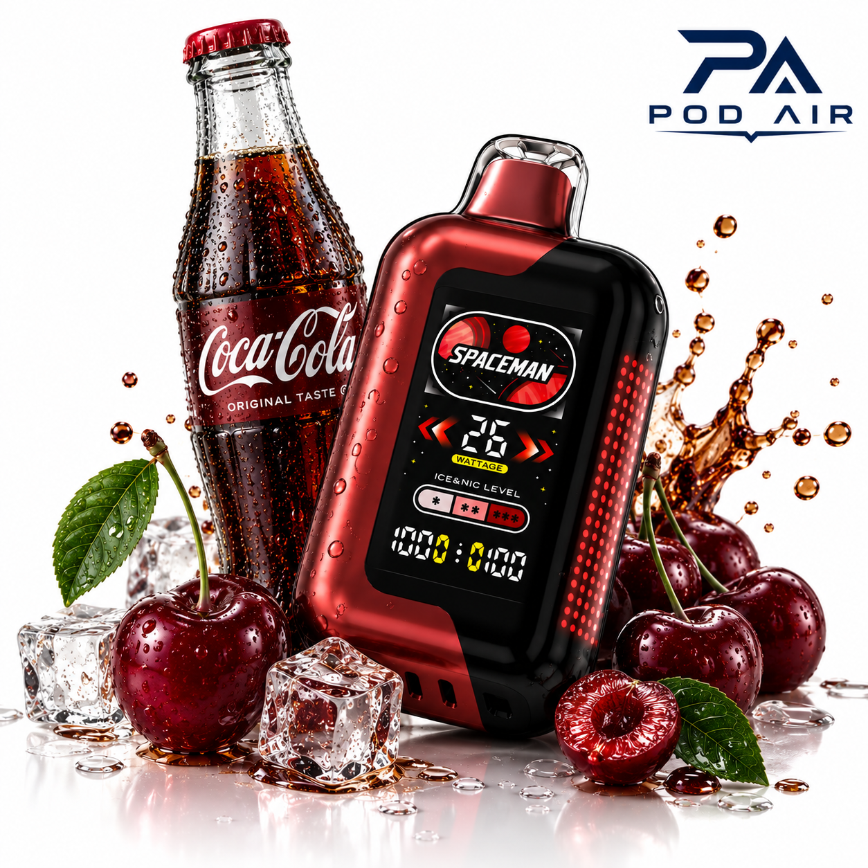 پاد یکبار مصرف اسپیس من اسموک 40 هزار پاف نوشابه کولا آلبالو  SMOK Spaceman Cherry Cola 40K Puffs