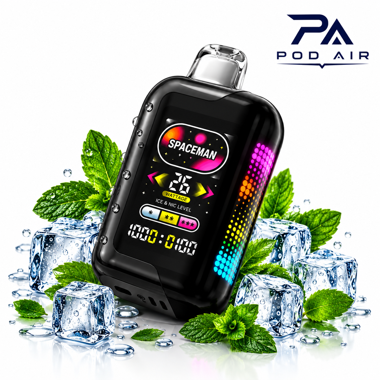 پاد یکبار مصرف اسپیس من اسموک 40 هزار پاف نعنا تازه   SMOK Spaceman Fresh Mint 40K Puffs
