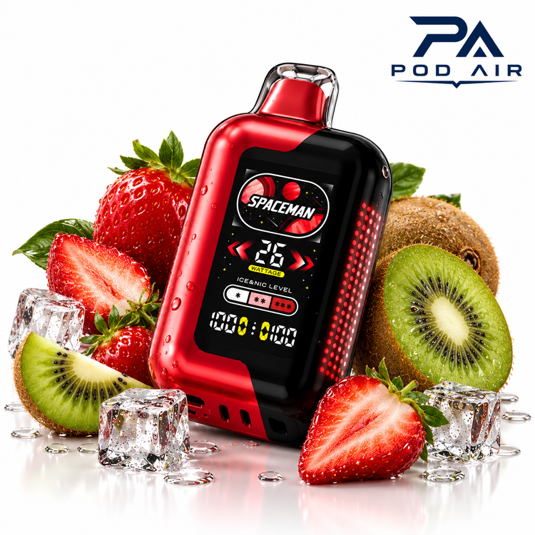 پاد یکبار مصرف اسپیس من اسموک 40 هزار پاف توت فرنگی و کیوی SMOK Spaceman Strawberry Kiwi 40K Puffs