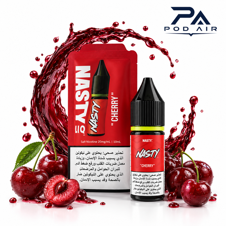 سالت نستی گیلاس 10 میل Nasty LIQ Cherry با طعم میوهای