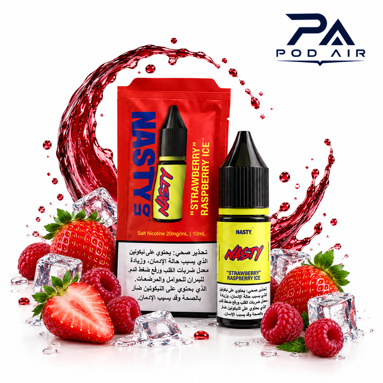 سالت نستی توت فرنگی تمشک یخ 10 میل Nasty LIQ Strawberry Raspberry Ice