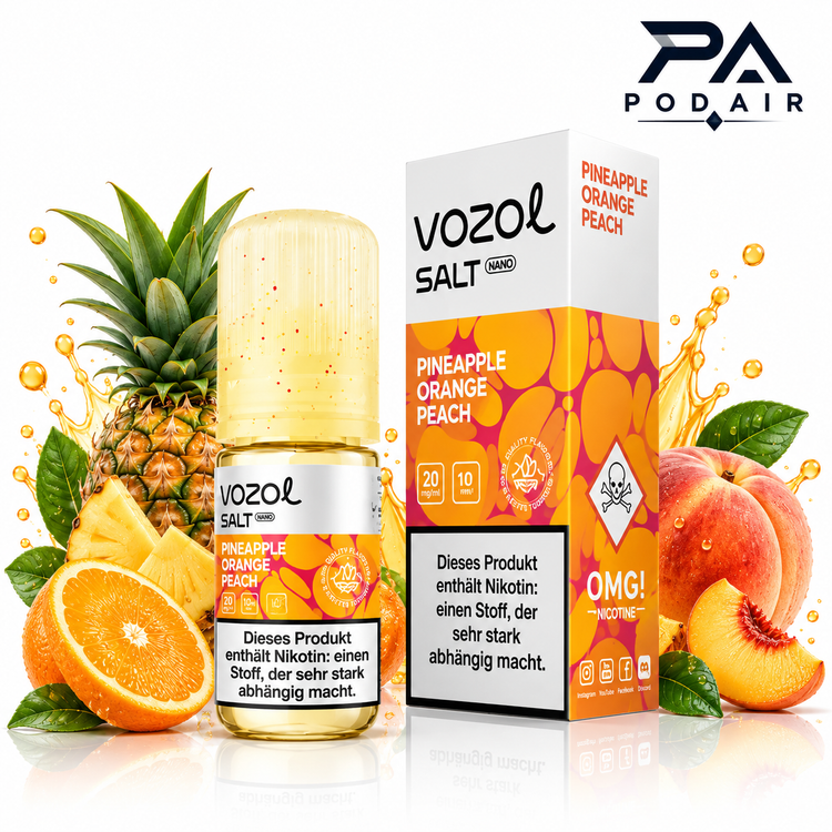 سالت آناناس پرتقال هلو وزول | Vozol Liquid Pineapple Orange Peach 10ml