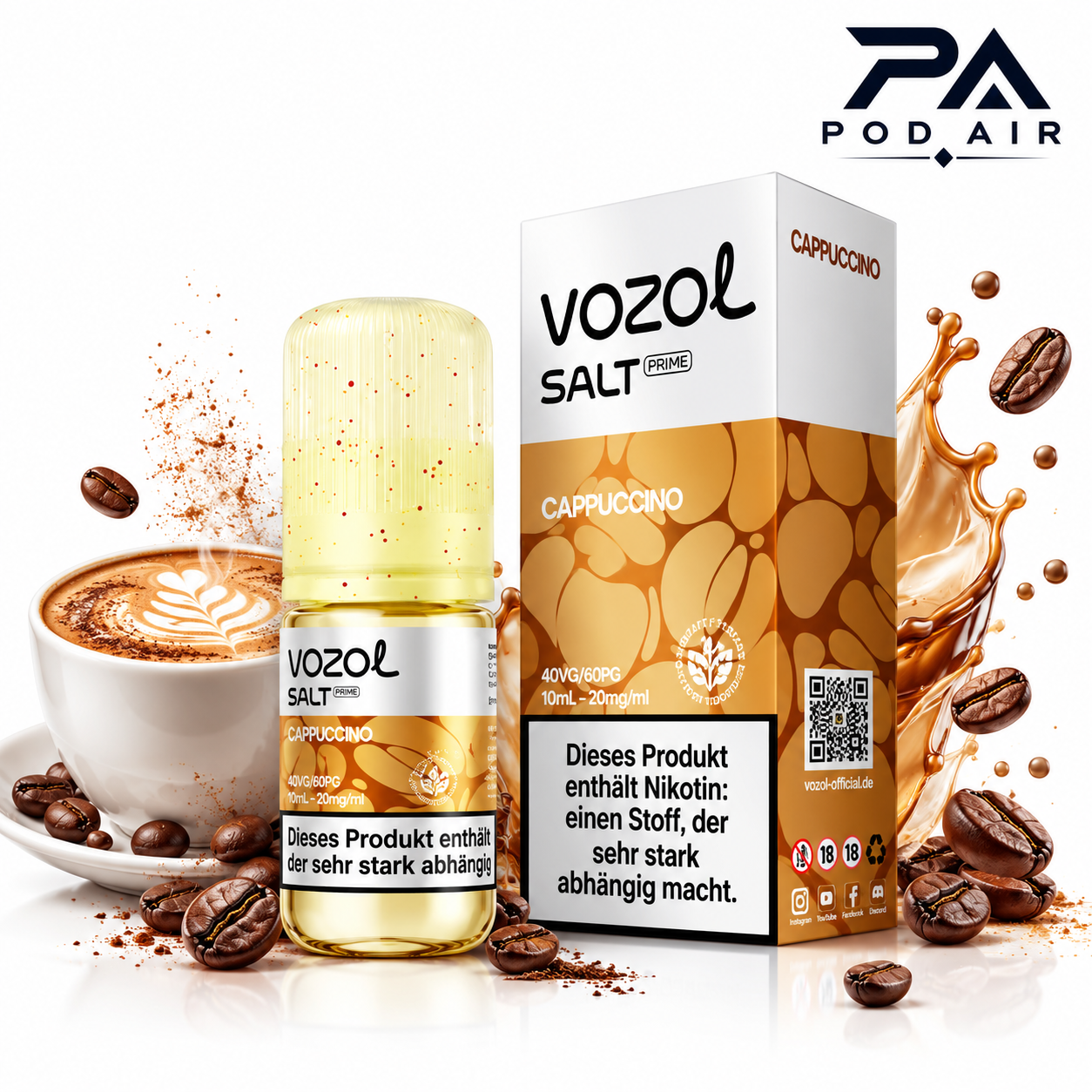 سالت کاپوچینو وزول  | Vozol Liquid Cappuccino 10ml