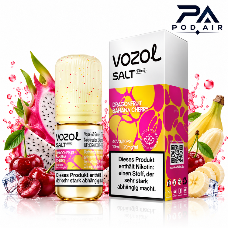 سالت دراگون فروت موز آلبالو وزول | Vozol Liquid Dragonfrut Banana Cherry 10ml