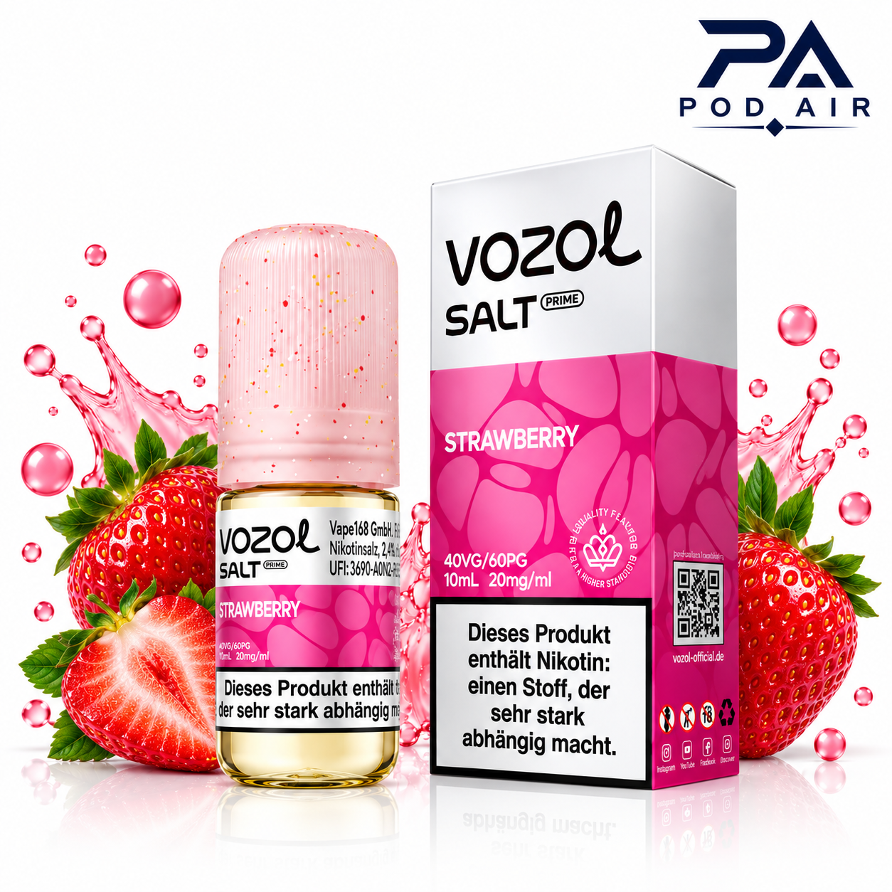 سالت توت فرنگی وزول  | Vozol Liquid Strawberry 10ml