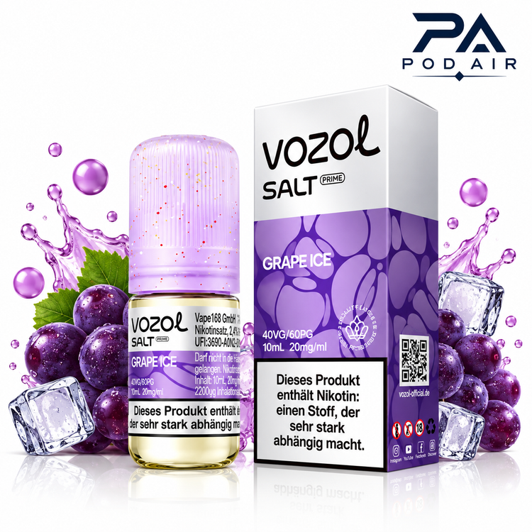سالت انگور یخ وزول | Vozol Liquid Grape Ice 10ml