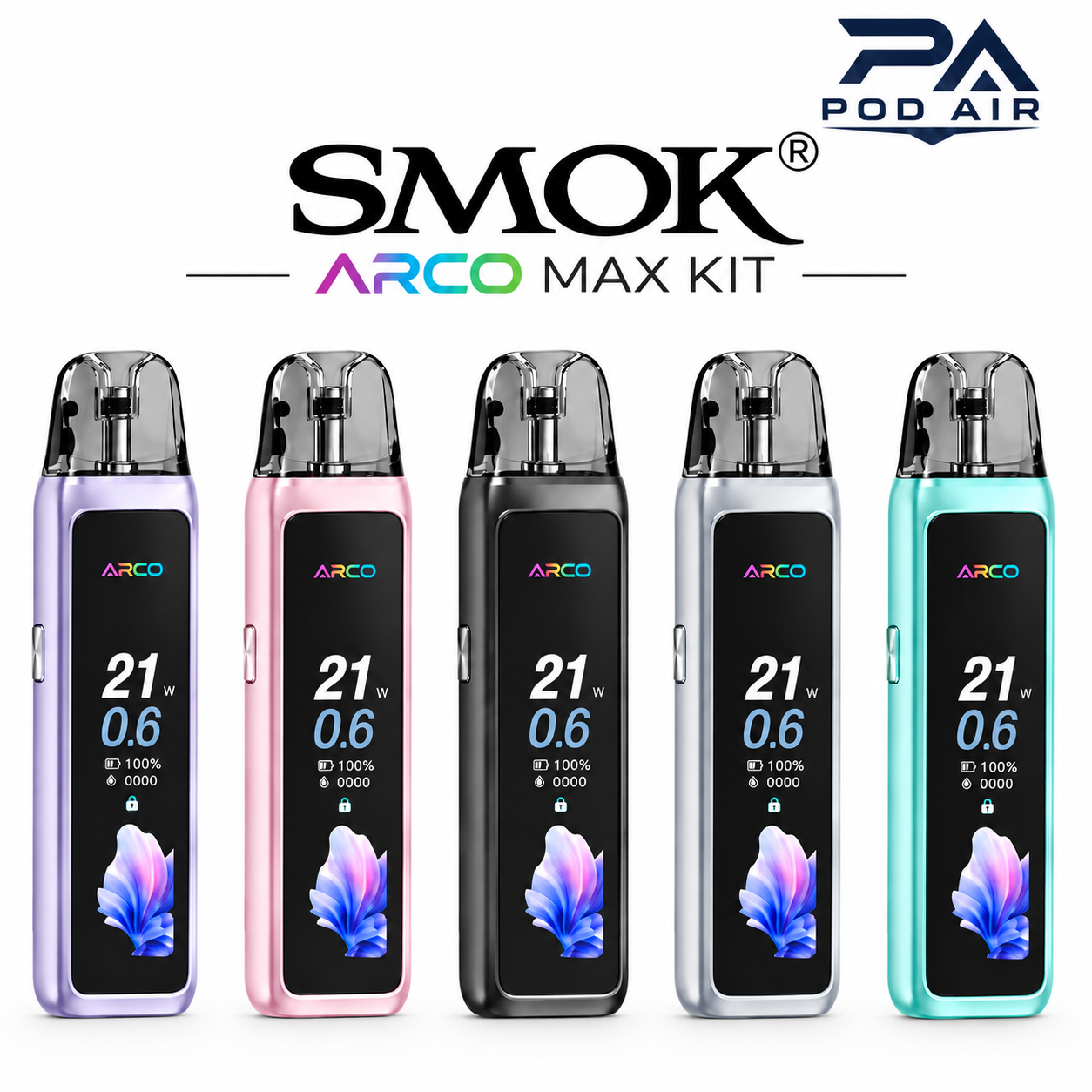 پاد اسموک آرکو مکس SMOK ARCO MAX 30W رنگ بندی کامل با نمایشگر TFT و کارتریج ARCO