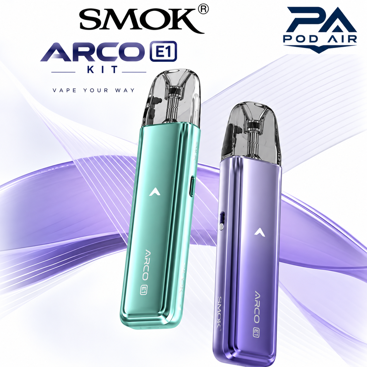 پاد SMOK ARCO E1 Kit اسموک با توان 30 وات، کارتریج ARCO و طراحی سبک در رنگ بندی متنوع