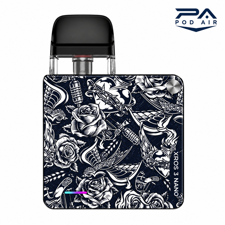 پاد ویپرسو XROS 3 NANO Thorn Rose با طرح مشکی سفید هنری