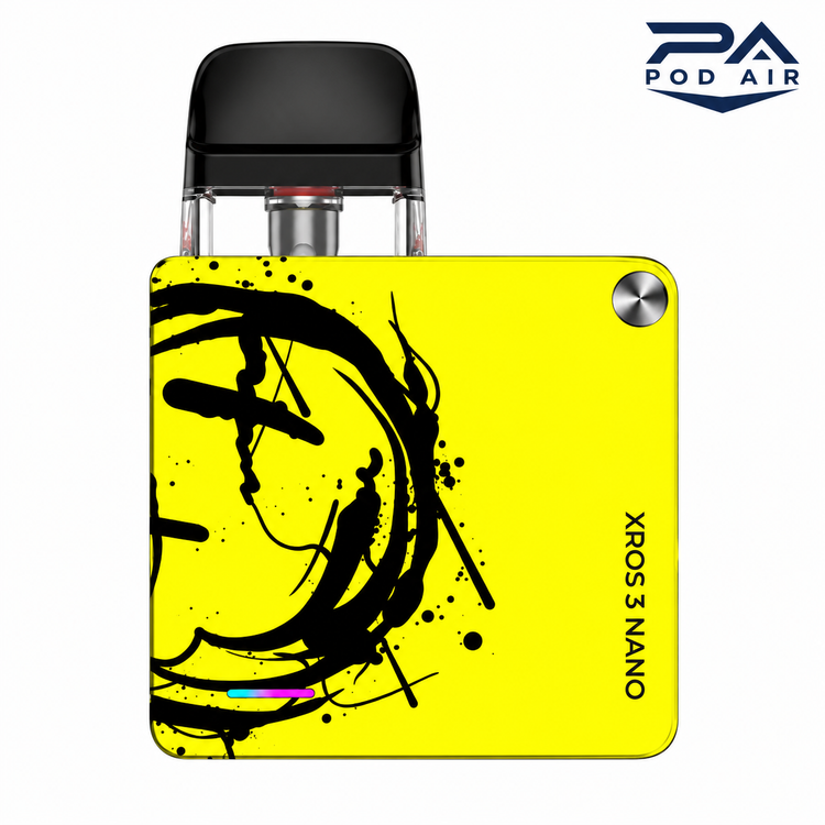 پاد XROS 3 NANO ویپرسو X SMIRK زرد با طرح گرافیتی مشکی