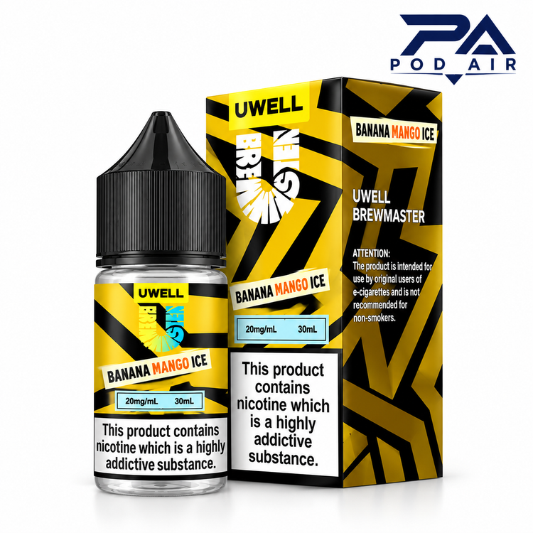 بطری و جعبه سالت Uwell Brewmaster Banana Mango Ice 30ml