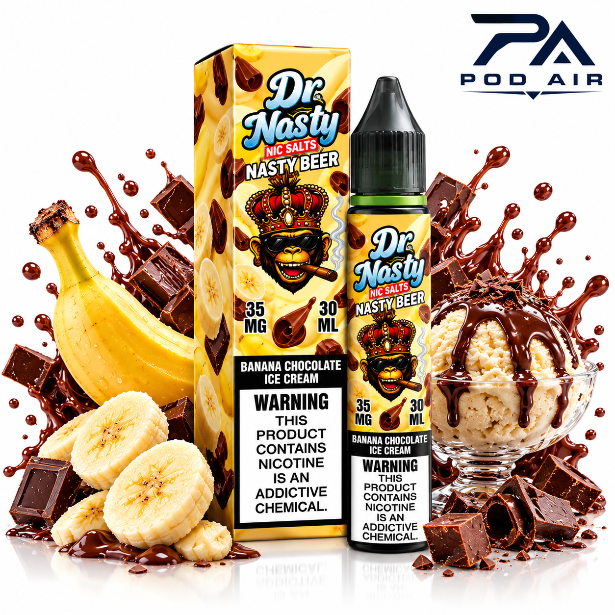 سالت دکتر نستی موز شکلات بستنی DR NASTY BANANA CHOCOLATE ICE CREAM SALT 30ML
