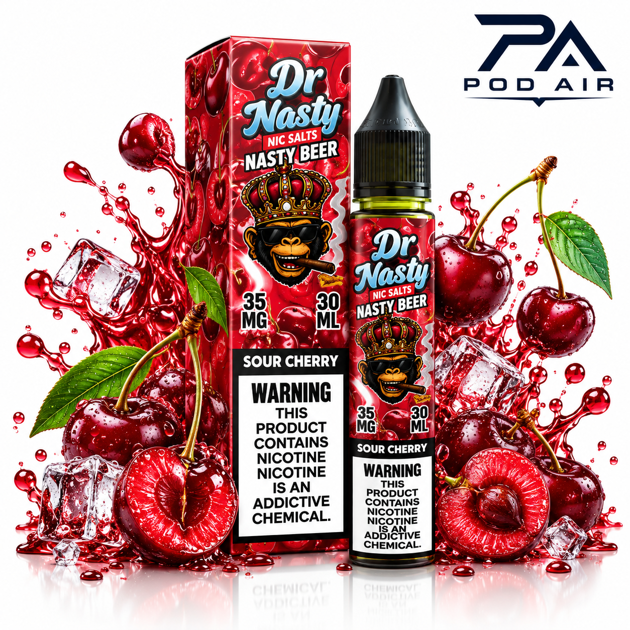 سالت دکتر نستی آلبالو یخ  DR NASTY SOUR CHERRY SALT 30ML