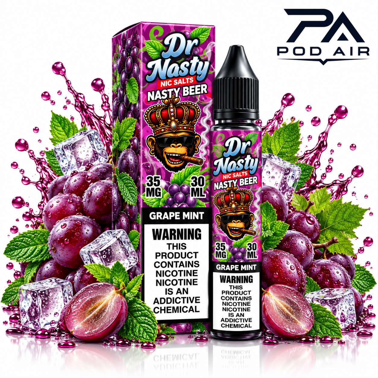 سالت دکتر نستی انگور و نعنا DR NASTY GRAPE MINT SALT 30ML