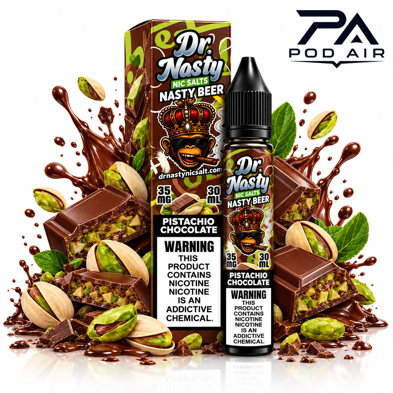 سالت دکتر نستی شکلات پسته  DR NASTY PISTACHIO CHOCOLATE SALT 30ML