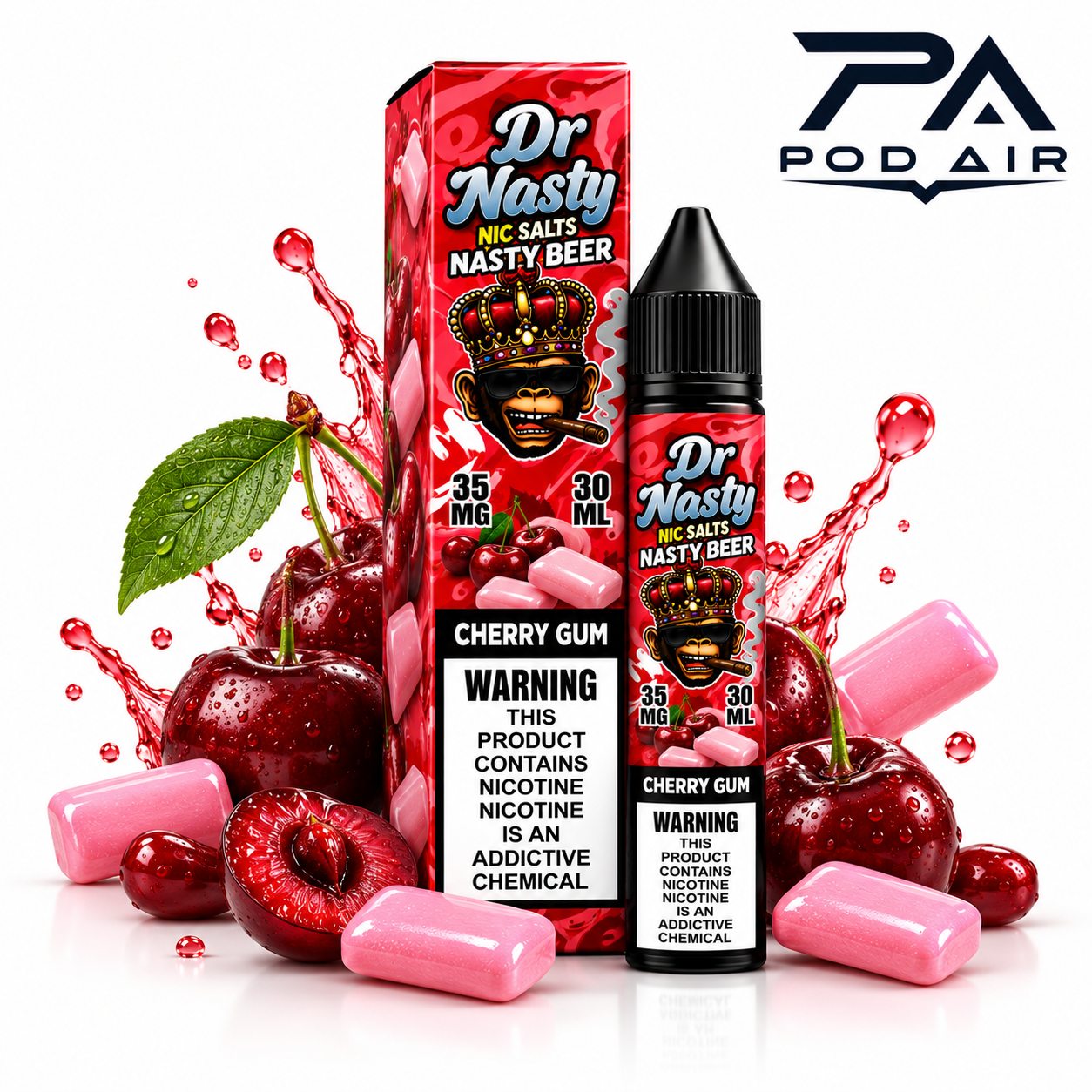 سالت دکتر نستی  آدامس آلبالو  DR NASTY CHERRY GUM SALT 30ML