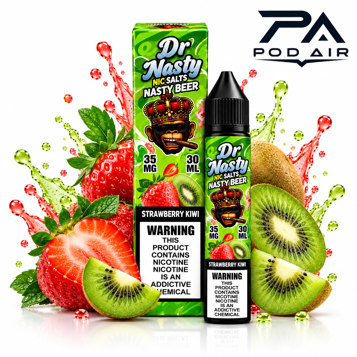 سالت دکتر نستی توت فرنگی کیوی  DR NASTY STRAWBERRY KIWI SALT 30ML