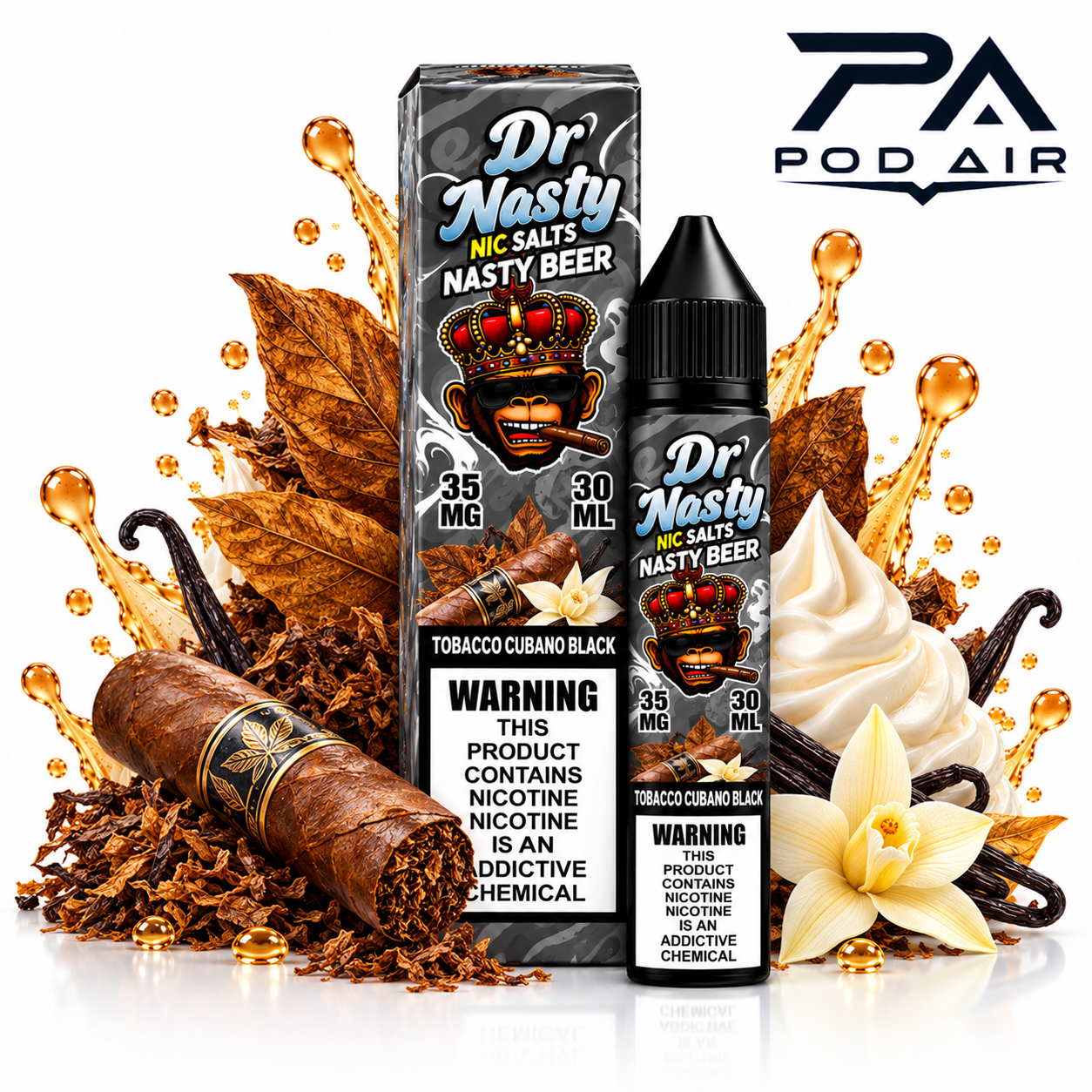 سالت دکتر نستی تنباکو کوبانو بلک  DR NASTY TOBACCO CUBANO BLACK SALT 30ML